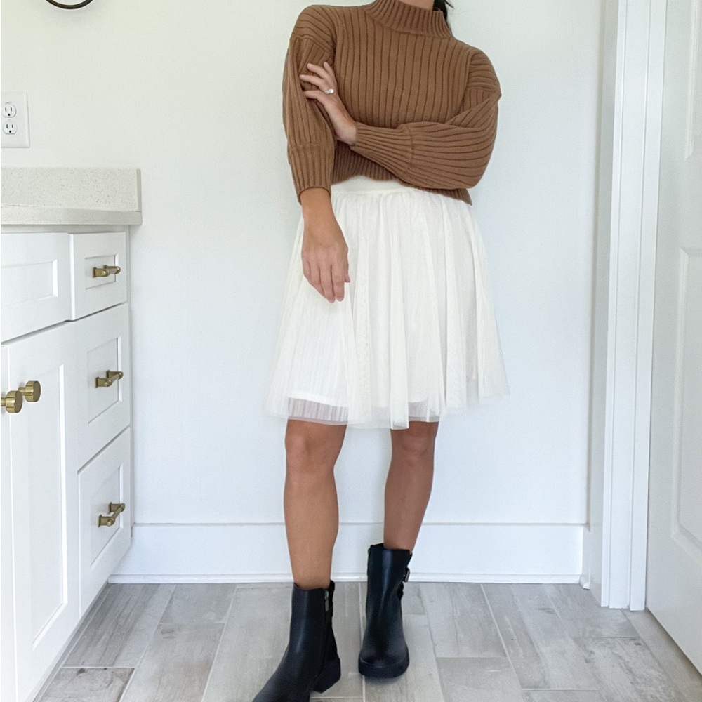 Cream Tulle Skirt